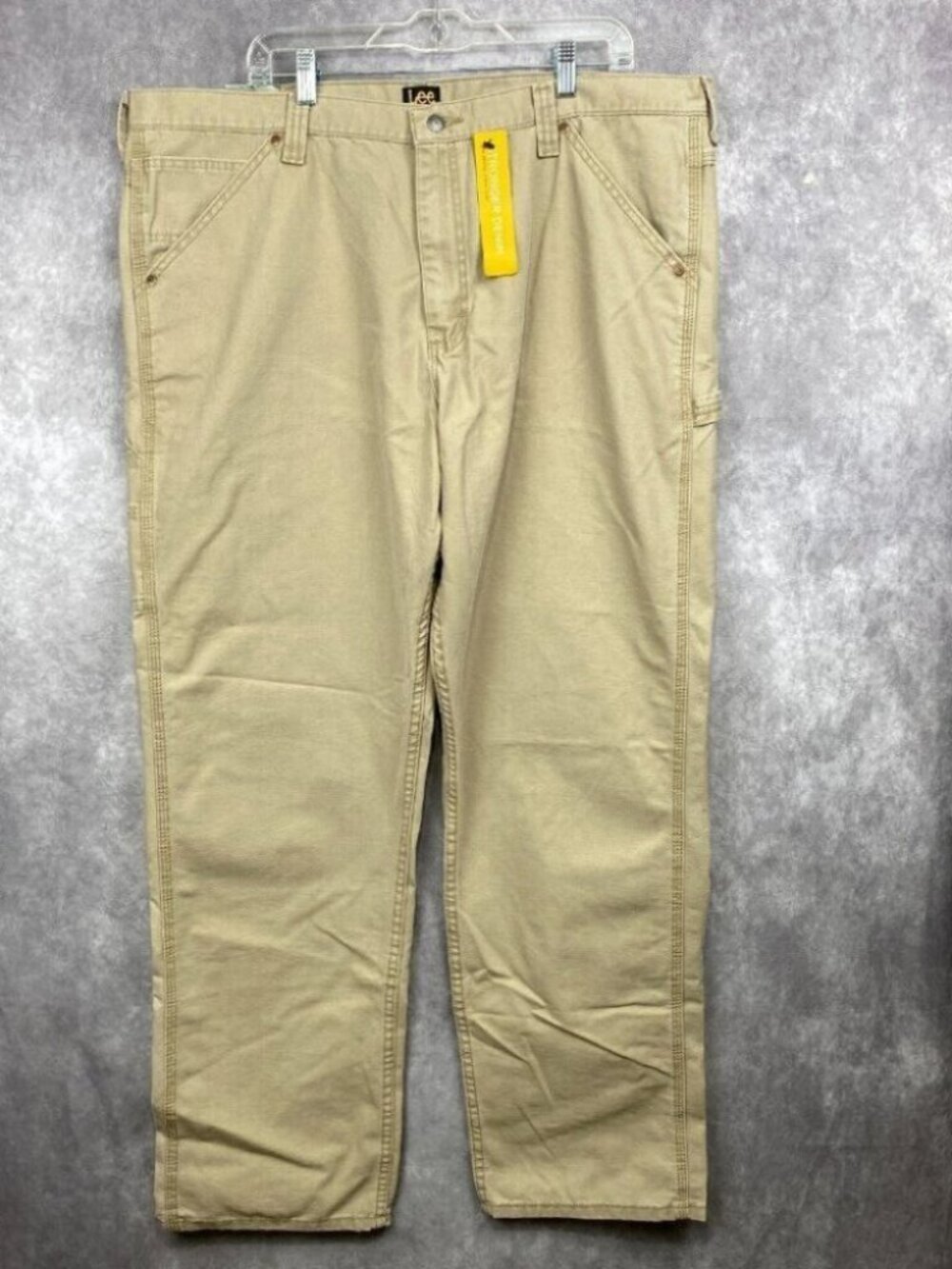 LEE Carpenter Loose Fit Straight Denim Jean Pants Mens 42x34 Tan Workwear NWT